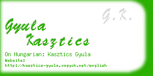 gyula kasztics business card